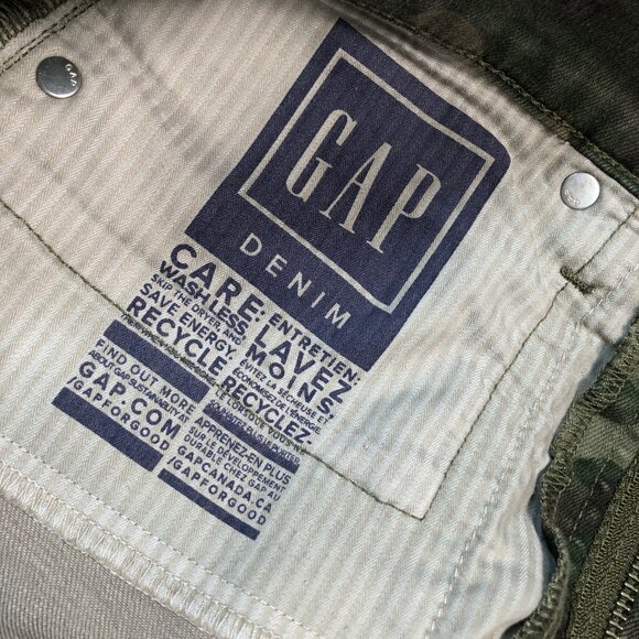 Gap Pants Women's 32x25 Green True Skinny Ankle High Rise Tapered Olive Camo‎ - Picture 14 of 16